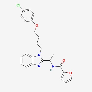 molecular formula C24H24ClN3O3 B3018764 N-({1-[4-(4-氯苯氧基)丁基]苯并咪唑-2-基}乙基)-2-糠酰胺 CAS No. 919972-77-3