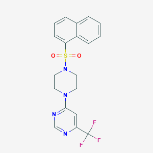 molecular formula C19H17F3N4O2S B3018767 4-(4-(萘-1-磺酰基)哌嗪-1-基)-6-(三氟甲基)嘧啶 CAS No. 2034602-11-2