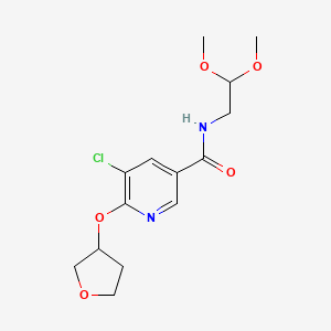 5-chloro-N-(2,2-dimethoxyethyl)-6-((tetrahydrofuran-3-yl)oxy)nicotinamide