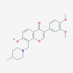 molecular formula C24H27NO5 B3018783 3-(3,4-dimethoxyphenyl)-7-hydroxy-8-((4-methylpiperidin-1-yl)methyl)-4H-chromen-4-one CAS No. 637753-30-1