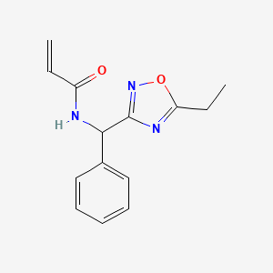 molecular formula C14H15N3O2 B3018792 N-[(5-Ethyl-1,2,4-oxadiazol-3-yl)-phenylmethyl]prop-2-enamide CAS No. 2361640-90-4