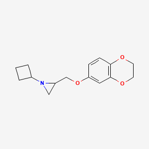 molecular formula C15H19NO3 B3018794 1-Cyclobutyl-2-(2,3-dihydro-1,4-benzodioxin-6-yloxymethyl)aziridine CAS No. 2411287-49-3