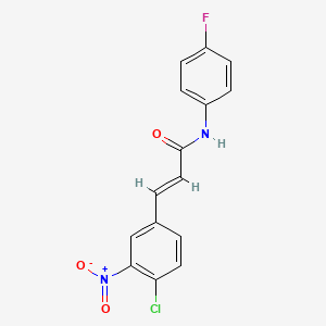 molecular formula C15H10ClFN2O3 B3018797 3-(4-氯-3-硝基苯基)-N-(4-氟苯基)丙烯酰胺 CAS No. 331461-62-2