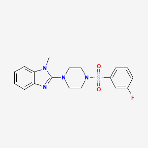 molecular formula C18H19FN4O2S B3018801 2-(4-((3-fluorophenyl)sulfonyl)piperazin-1-yl)-1-methyl-1H-benzo[d]imidazole CAS No. 1235617-96-5