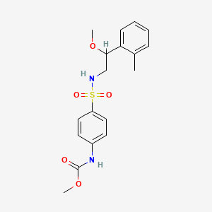 molecular formula C18H22N2O5S B3018804 甲基(4-(N-(2-甲氧基-2-(邻甲苯基)乙基)磺酰胺基)苯基)氨基甲酸酯 CAS No. 1448070-92-5