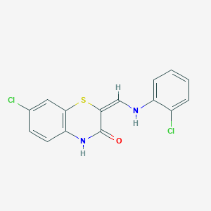 (2E)-7-chloro-2-[(2-chloroanilino)methylidene]-4H-1,4-benzothiazin-3-one