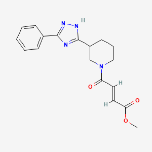 molecular formula C18H20N4O3 B3018824 Methyl (E)-4-oxo-4-[3-(3-phenyl-1H-1,2,4-triazol-5-yl)piperidin-1-yl]but-2-enoate CAS No. 2411329-54-7