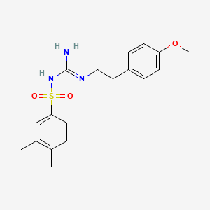 molecular formula C18H23N3O3S B3018831 1-(3,4-Dimethylphenyl)sulfonyl-2-[2-(4-methoxyphenyl)ethyl]guanidine CAS No. 869075-37-6