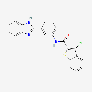 molecular formula C22H14ClN3OS B3018842 N-(3-(1H-benzo[d]imidazol-2-yl)phenyl)-3-chlorobenzo[b]thiophene-2-carboxamide CAS No. 477486-41-2