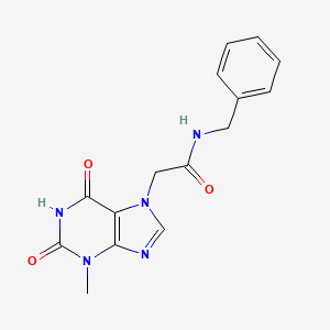 molecular formula C15H15N5O3 B3018845 N-benzyl-2-(3-methyl-2,6-dioxopurin-7-yl)acetamide CAS No. 836664-58-5