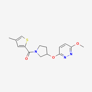 molecular formula C15H17N3O3S B3018850 (3-((6-甲氧基哒嗪-3-基)氧基)吡咯烷-1-基)(4-甲硫代吩-2-基)甲酮 CAS No. 2034223-86-2