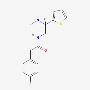 molecular formula C16H19FN2OS B3018852 N-(2-(dimethylamino)-2-(thiophen-2-yl)ethyl)-2-(4-fluorophenyl)acetamide CAS No. 941940-18-7