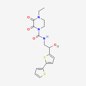 molecular formula C17H19N3O4S2 B3018853 N-(2-{[2,2'-bithiophene]-5-yl}-2-hydroxyethyl)-4-ethyl-2,3-dioxopiperazine-1-carboxamide CAS No. 2097857-62-8
