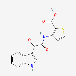 molecular formula C16H12N2O4S B3018859 methyl 3-[[2-(1H-indol-3-yl)-2-oxoacetyl]amino]thiophene-2-carboxylate CAS No. 1024263-82-8