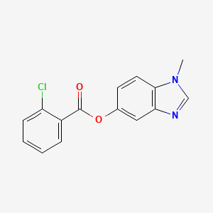 molecular formula C15H11ClN2O2 B3018864 1-methyl-1H-1,3-benzodiazol-5-yl 2-chlorobenzoate CAS No. 1351613-86-9