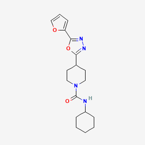 molecular formula C18H24N4O3 B3018867 N-cyclohexyl-4-(5-(furan-2-yl)-1,3,4-oxadiazol-2-yl)piperidine-1-carboxamide CAS No. 1170067-14-7