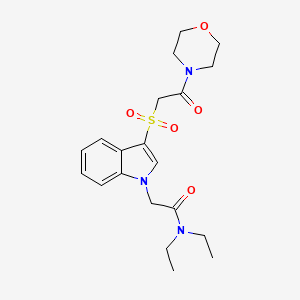 molecular formula C20H27N3O5S B3018868 N,N-diethyl-2-(3-((2-morpholino-2-oxoethyl)sulfonyl)-1H-indol-1-yl)acetamide CAS No. 878055-59-5