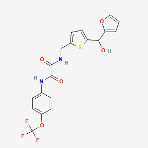 molecular formula C19H15F3N2O5S B3018873 N1-((5-(呋喃-2-基(羟基)甲基)噻吩-2-基)甲基)-N2-(4-(三氟甲氧基)苯基)草酰胺 CAS No. 1798487-45-2