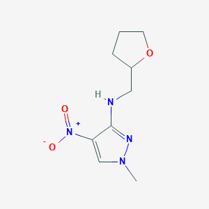 molecular formula C9H14N4O3 B3018874 1-Methyl-4-nitro-N-((tetrahydrofuran-2-yl)methyl)-1H-pyrazol-3-amine CAS No. 1429417-71-9