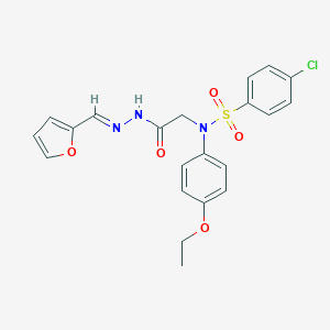 molecular formula C21H20ClN3O5S B301888 4-chloro-N-(4-ethoxyphenyl)-N-{2-[2-(2-furylmethylene)hydrazino]-2-oxoethyl}benzenesulfonamide 