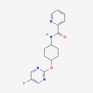 molecular formula C16H17FN4O2 B3018881 N-((1r,4r)-4-((5-氟嘧啶-2-基)氧基)环己基)吡啶甲酰胺 CAS No. 2034279-73-5