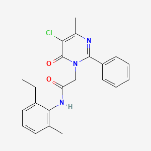 molecular formula C22H22ClN3O2 B3018883 2-(5-氯-4-甲基-6-氧代-2-苯基嘧啶-1(6H)-基)-N-(2-乙基-6-甲基苯基)乙酰胺 CAS No. 1421456-65-6