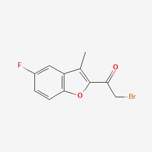 molecular formula C11H8BrFO2 B3018889 2-Bromo-1-(5-fluoro-3-methyl-1-benzofuran-2-yl)ethanone CAS No. 76805-28-2