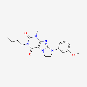 molecular formula C19H23N5O3 B3018893 2-Butyl-6-(3-methoxyphenyl)-4-methyl-7,8-dihydropurino[7,8-a]imidazole-1,3-dione CAS No. 893947-95-0