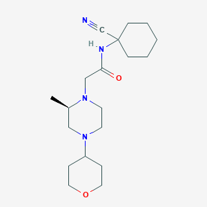 molecular formula C19H32N4O2 B3018900 N-(1-Cyanocyclohexyl)-2-[(2R)-2-methyl-4-(oxan-4-yl)piperazin-1-yl]acetamide CAS No. 2223278-78-0