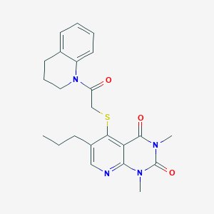 5-((2-(3,4-dihydroquinolin-1(2H)-yl)-2-oxoethyl)thio)-1,3-dimethyl-6-propylpyrido[2,3-d]pyrimidine-2,4(1H,3H)-dione