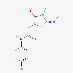 N-(4-bromophenyl)-2-[(2Z)-3-methyl-2-(methylimino)-4-oxo-1,3-thiazolidin-5-yl]acetamide