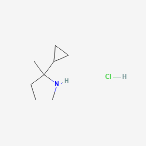molecular formula C8H16ClN B3018912 2-Cyclopropyl-2-methylpyrrolidine;hydrochloride CAS No. 1888782-93-1