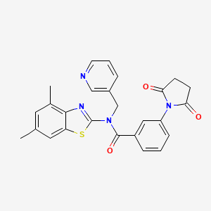 N-(4,6-dimethylbenzo[d]thiazol-2-yl)-3-(2,5-dioxopyrrolidin-1-yl)-N-(pyridin-3-ylmethyl)benzamide