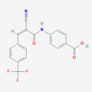 molecular formula C18H11F3N2O3 B3018923 4-[[(Z)-2-氰基-3-[4-(三氟甲基)苯基]丙-2-烯酰]氨基]苯甲酸 CAS No. 556805-27-7