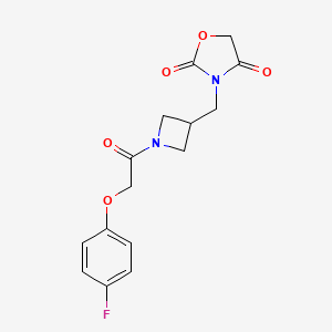 3-((1-(2-(4-Fluorophenoxy)acetyl)azetidin-3-yl)methyl)oxazolidine-2,4-dione