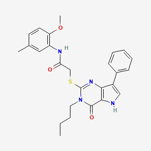 2-((3-butyl-4-oxo-7-phenyl-4,5-dihydro-3H-pyrrolo[3,2-d]pyrimidin-2-yl)thio)-N-(2-methoxy-5-methylphenyl)acetamide
