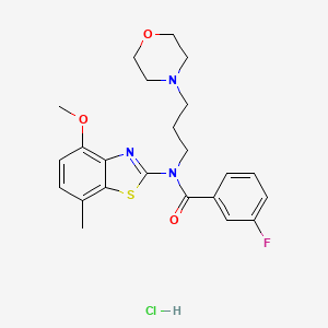 3-fluoro-N-(4-methoxy-7-methylbenzo[d]thiazol-2-yl)-N-(3-morpholinopropyl)benzamide hydrochloride