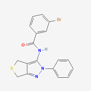 3-bromo-N-(2-phenyl-4,6-dihydrothieno[3,4-c]pyrazol-3-yl)benzamide