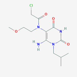 molecular formula C13H21ClN4O4 B3018942 N-[6-amino-1-(2-methylpropyl)-2,4-dioxo-1,2,3,4-tetrahydropyrimidin-5-yl]-2-chloro-N-(2-methoxyethyl)acetamide CAS No. 561001-99-8