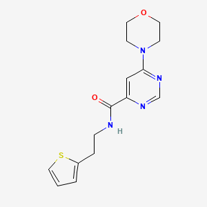 molecular formula C15H18N4O2S B3018943 6-吗啉-N-(2-(噻吩-2-基)乙基)嘧啶-4-甲酰胺 CAS No. 1904063-62-2