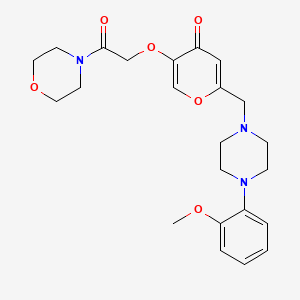molecular formula C23H29N3O6 B3018944 2-((4-(2-methoxyphenyl)piperazin-1-yl)methyl)-5-(2-morpholino-2-oxoethoxy)-4H-pyran-4-one CAS No. 898440-28-3