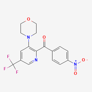 molecular formula C17H14F3N3O4 B3018949 [3-Morpholino-5-(trifluoromethyl)-2-pyridinyl](4-nitrophenyl)methanone CAS No. 306977-49-1