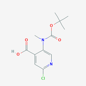 molecular formula C12H15ClN2O4 B3018957 2-Chloro-5-[methyl-[(2-methylpropan-2-yl)oxycarbonyl]amino]pyridine-4-carboxylic acid CAS No. 946119-34-2