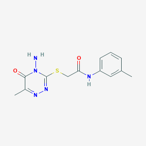 2-[(4-amino-6-methyl-5-oxo-1,2,4-triazin-3-yl)sulfanyl]-N-(3-methylphenyl)acetamide