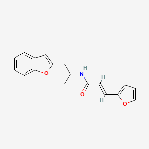 molecular formula C18H17NO3 B3018960 (E)-N-(1-(benzofuran-2-yl)propan-2-yl)-3-(furan-2-yl)acrylamide CAS No. 2035036-75-8