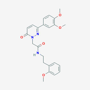 molecular formula C23H25N3O5 B3018979 2-(3-(3,4-二甲氧苯基)-6-氧代吡嗪-1(6H)-基)-N-(2-甲氧苯乙基)乙酰胺 CAS No. 941972-38-9