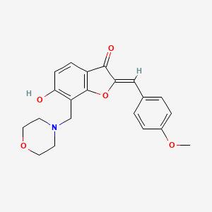 molecular formula C21H21NO5 B3018981 (Z)-6-hydroxy-2-(4-methoxybenzylidene)-7-(morpholinomethyl)benzofuran-3(2H)-one CAS No. 869078-22-8