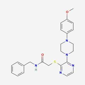 molecular formula C24H27N5O2S B3018984 N-benzyl-2-((3-(4-(4-methoxyphenyl)piperazin-1-yl)pyrazin-2-yl)thio)acetamide CAS No. 1216555-00-8