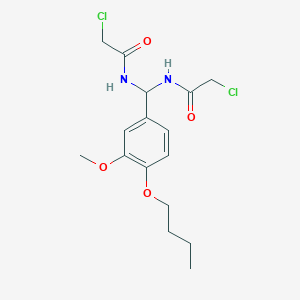molecular formula C16H22Cl2N2O4 B3018985 N-[(4-butoxy-3-methoxyphenyl)-[(2-chloroacetyl)amino]methyl]-2-chloroacetamide CAS No. 618861-62-4