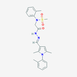 molecular formula C24H28N4O3S B301899 N-[2-(2-{[2,5-dimethyl-1-(2-methylphenyl)-1H-pyrrol-3-yl]methylene}hydrazino)-2-oxoethyl]-N-(2-methylphenyl)methanesulfonamide 